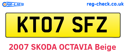 KT07SFZ are the vehicle registration plates.