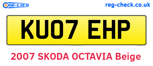 KU07EHP are the vehicle registration plates.