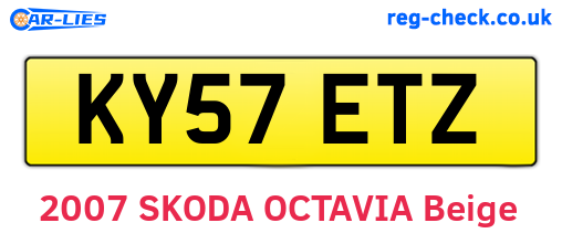 KY57ETZ are the vehicle registration plates.