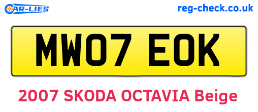 MW07EOK are the vehicle registration plates.