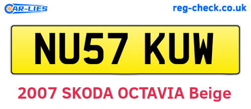 NU57KUW are the vehicle registration plates.