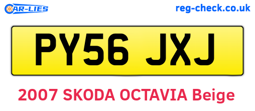 PY56JXJ are the vehicle registration plates.
