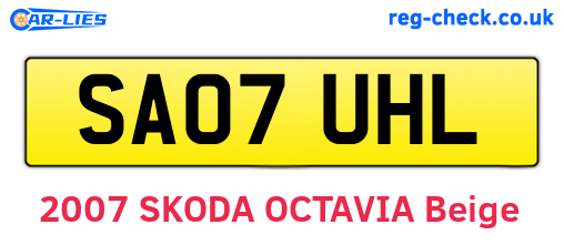 SA07UHL are the vehicle registration plates.
