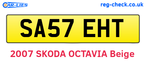 SA57EHT are the vehicle registration plates.