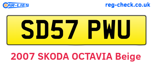 SD57PWU are the vehicle registration plates.