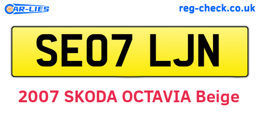 SE07LJN are the vehicle registration plates.