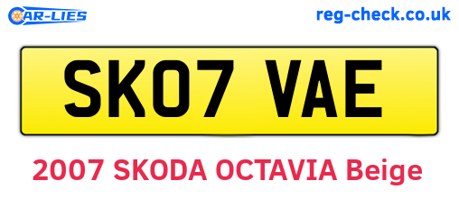 SK07VAE are the vehicle registration plates.