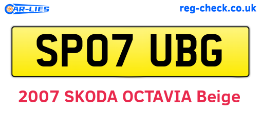 SP07UBG are the vehicle registration plates.