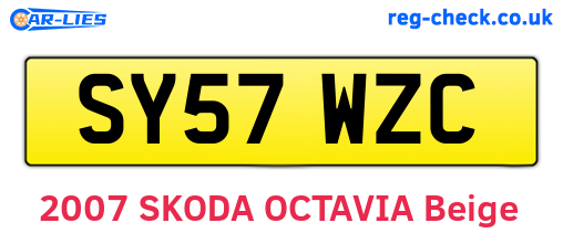 SY57WZC are the vehicle registration plates.