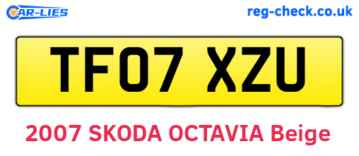 TF07XZU are the vehicle registration plates.