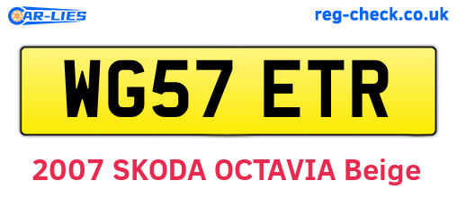 WG57ETR are the vehicle registration plates.