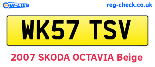 WK57TSV are the vehicle registration plates.