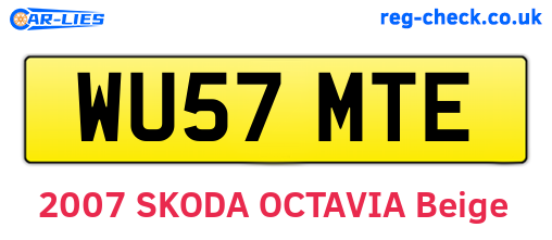 WU57MTE are the vehicle registration plates.