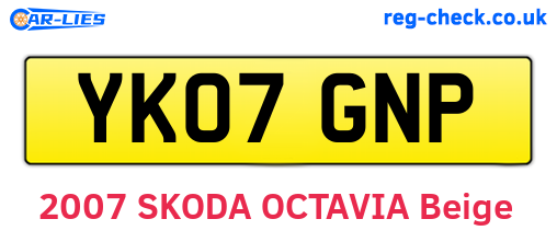 YK07GNP are the vehicle registration plates.