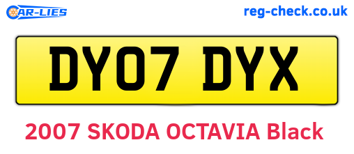 DY07DYX are the vehicle registration plates.