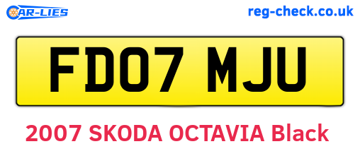 FD07MJU are the vehicle registration plates.