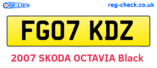 FG07KDZ are the vehicle registration plates.