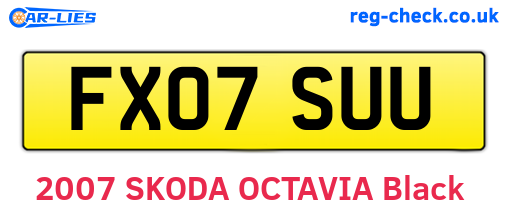 FX07SUU are the vehicle registration plates.