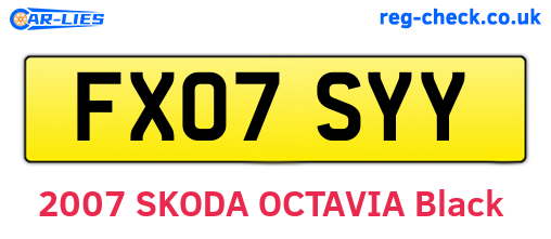 FX07SYY are the vehicle registration plates.
