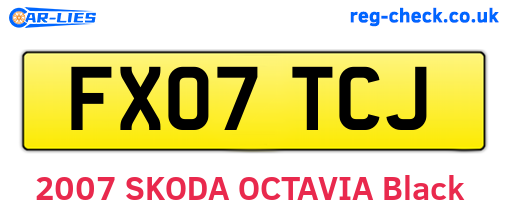 FX07TCJ are the vehicle registration plates.