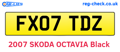FX07TDZ are the vehicle registration plates.
