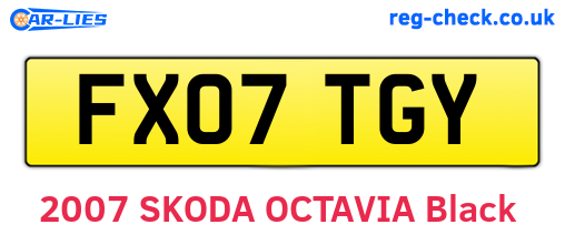 FX07TGY are the vehicle registration plates.