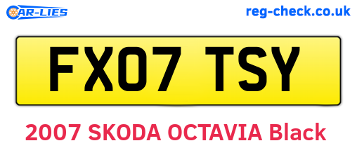 FX07TSY are the vehicle registration plates.