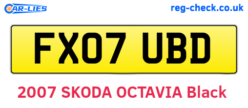 FX07UBD are the vehicle registration plates.