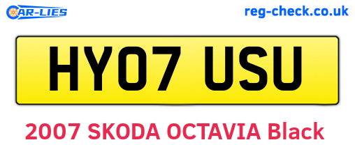 HY07USU are the vehicle registration plates.