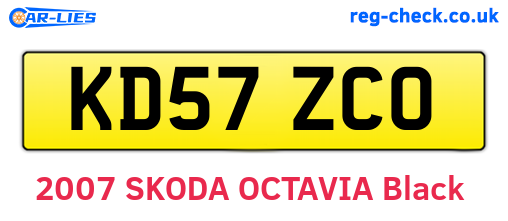 KD57ZCO are the vehicle registration plates.