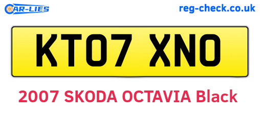 KT07XNO are the vehicle registration plates.