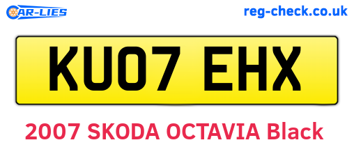 KU07EHX are the vehicle registration plates.