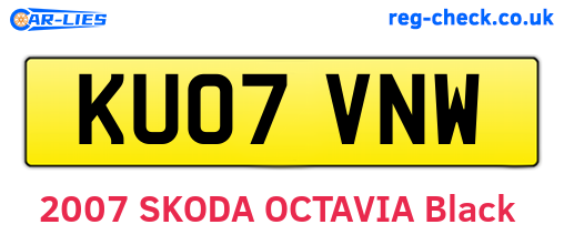 KU07VNW are the vehicle registration plates.
