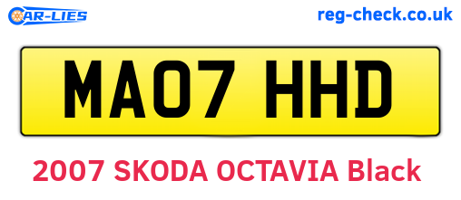 MA07HHD are the vehicle registration plates.