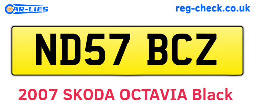 ND57BCZ are the vehicle registration plates.