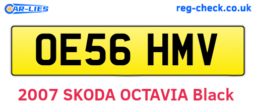 OE56HMV are the vehicle registration plates.