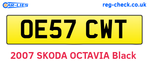 OE57CWT are the vehicle registration plates.