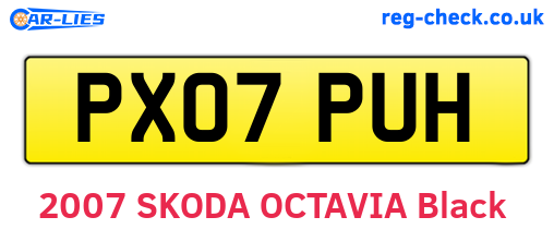 PX07PUH are the vehicle registration plates.