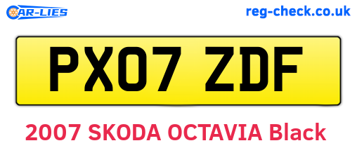 PX07ZDF are the vehicle registration plates.