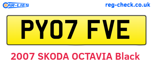 PY07FVE are the vehicle registration plates.