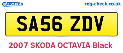 SA56ZDV are the vehicle registration plates.
