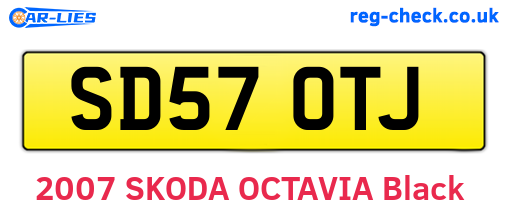 SD57OTJ are the vehicle registration plates.