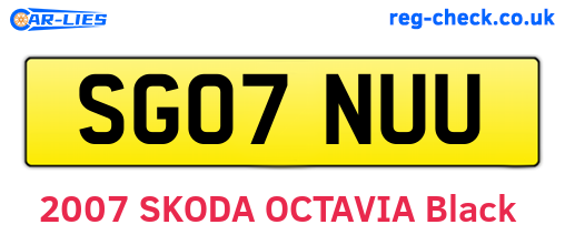 SG07NUU are the vehicle registration plates.