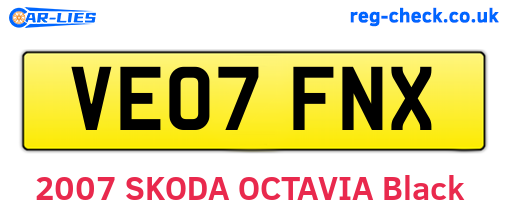 VE07FNX are the vehicle registration plates.