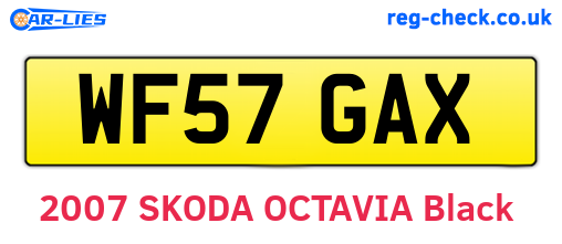 WF57GAX are the vehicle registration plates.