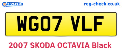 WG07VLF are the vehicle registration plates.