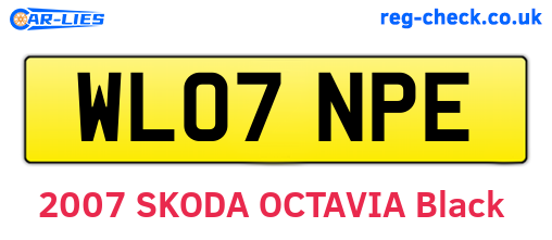 WL07NPE are the vehicle registration plates.
