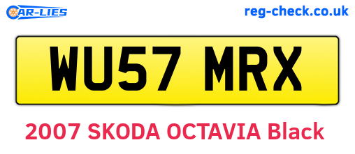 WU57MRX are the vehicle registration plates.