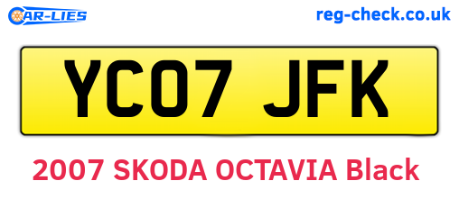 YC07JFK are the vehicle registration plates.