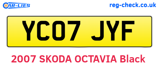 YC07JYF are the vehicle registration plates.